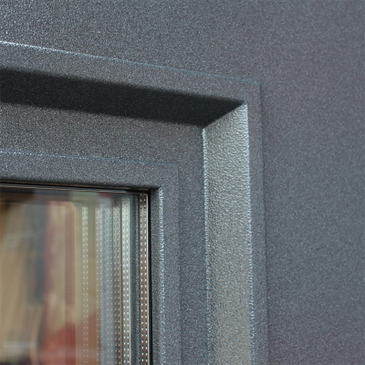 Стальная дверь   Titanium с окном и английской решеткой (терморазрыв 3к)