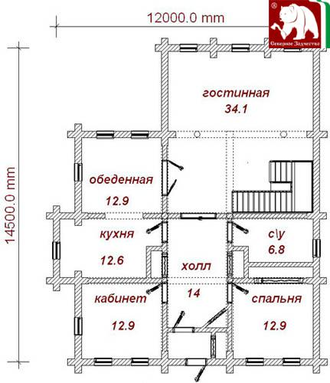 Проект 3-92, 261 кв.м., 12*14,5