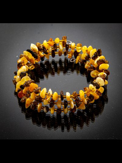 Браслет из янтаря, тройной , безразмерный