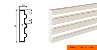 Lepninaplast МВ-90/1 фасадный молдинг из пенополистирола