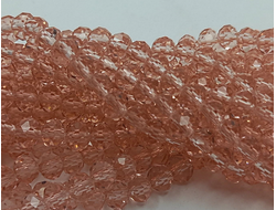 Бусины стеклянные"Рондели" 6х4 мм нить 100 шт  цвет бежевый