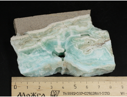 Арагонит голубой, полировка с двух сторон, Африка (82*62*15 мм, 131 г) №37760