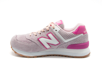 New Balance 574 Розовые с белым в точку женские (36-41) Арт. 152MA