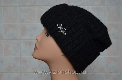 Вязаная шапка с отворотом для женщин Vizio Италия 202 CR черная