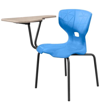 Школьный стул ШС12 с пюпитром (единое сиденье и спинка с 3D рисунком) цвет пластика синий