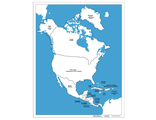Контурная карта Северной Америки - государства
