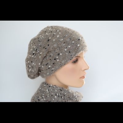 Вязаный шарф из шерсти мериноса Vizio Италия 8074 ореховый