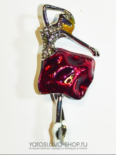 o-183 .Брошь балерина в красной пачке.