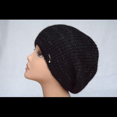 Женский вязаный берет на осень - зиму - весну  Vizio Италия 5872 ВО черный