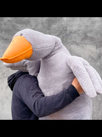 Плюшевый гусь 150 см премиум серый