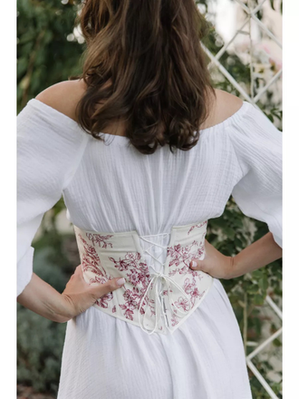 Вечерний корсет пояс на шнуровке молочный