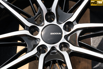 Комплект дисков R16 7,0J ET+40 5*100 Shogun RF-X Черный с полированными лучами и ободом (S220)