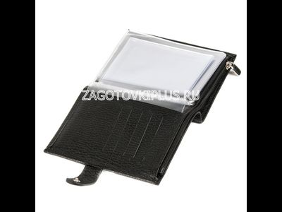 Обложка - портмоне 3в1 бордовая на молнии с застёжкой из натуральной ребристой кожи флотер в комплекте с линзами (золотистые вставки)