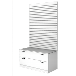 Лаконичный стенд с экономпанелью и ящиками