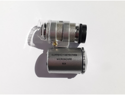 Микроскоп 60х портативный с подсветкой (светодиодная, ультрафиолетовая), 28 г №20013