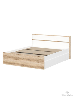 Брауни Кровать (1,6х2,0) Дуб Делано/Белый ( с основанием)