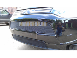 Защита радиатора Mitsubishi Outlander III 2012-2015 black верх PREMIUM