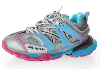 Balenciaga track sneakers blue and pink top