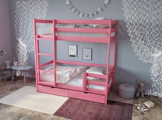 Двухъярусная кроватка «Polly 1» Standart 160 на 80 (Розовый)