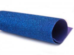 Фоамиран глитерный, толщина 2 мм,  20*30 см, цвет темно синий (№8)