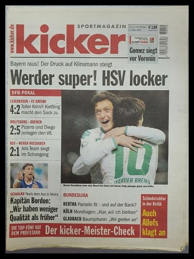 Kicker Magazine 5 March 2009 Иностранные журналы о футболе, Спортивные иностранные журналы
