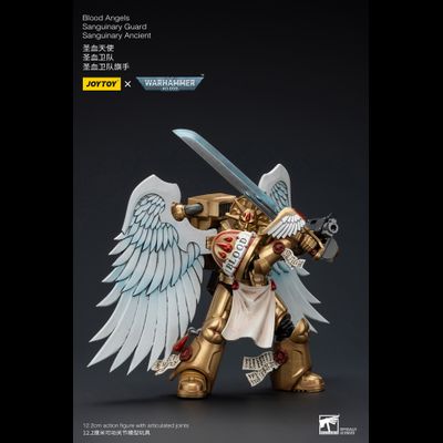 Знаменосец Сангвинарной гвардии Кровавых Ангелов (Warhammer 40k) - КОЛЛЕКЦИОННАЯ ФИГУРКА 1/18 Blood Angels Sanguinary Guard Sanguinary Ancient (JT6199) - JOYTOY