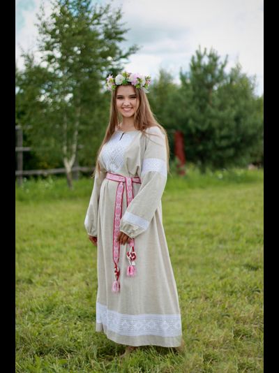 Платье в славянском стиле "Макошь" Светлая