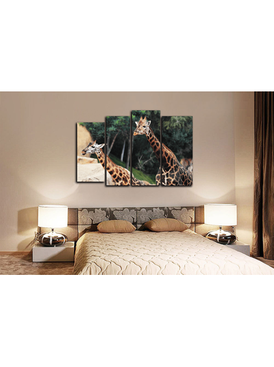 Модульная картина "Дружные жирафы"