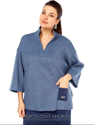 Женский 2-х предметный костюм, состоящий из трикотажной туники и юбки из замши