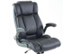 Кресло Barneo K-44 для руководителя черная кожа, газлифт 3кл, PU-X18