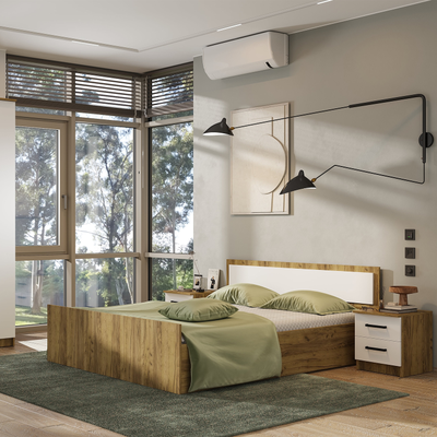 Шкаф 4-х створчатый Евро ШК-12 крафт/белый (Мебелони)