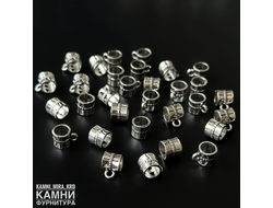 Бейл средний "Барабан" 6,8х9,2 мм отверстие 5 мм цвет серебро, цена за штуку