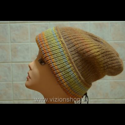 Двусторонняя шапка носок женская  Vizio Италия 5872 светло - коричневая