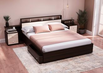 Кровать Camellia Premium 180 на 200 (Венге/дуб)