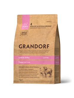 Grandorf Puppy: для щенков всех пород ягненок с индейкой, 3 кг