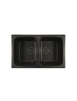 Мойка из искусственного мрамора MIXLINE ML-GM23 двухчашевая 495*775*200мм