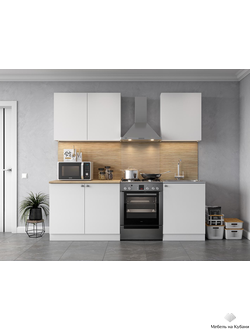 КГ-6 (1600) Белый текстурный/Дуб сонома кухонный гарнитур