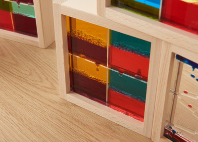 Деревянные сенсорные блоки с жидкостью с эффектом движения (10 штук)