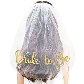 Фата " Bride to be", цвет: белый, надпись золото