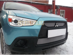 Защита радиатора для Mitsubishi ASX 2010-2013 (2 части) chrome верх