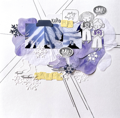 Набор штампов для скрапбукинга "Девочка-зима"