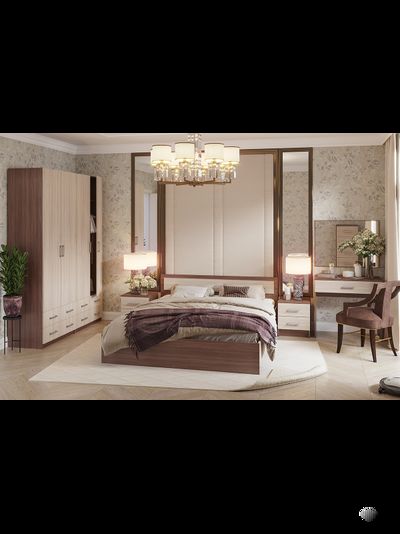 Гармония КР 601 (1600мм) кровать двуспальная Ясень шимо темный/Ясень шимо светлый (с настилом)