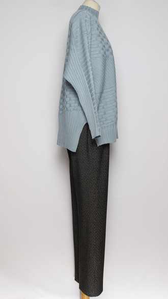 Джемпер свободный "Разрезы по бокам" морская волна р.46-54