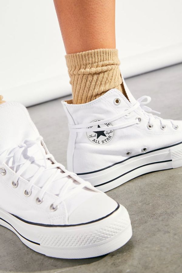 Купить кеды Converse Lift белые высокие платформе в