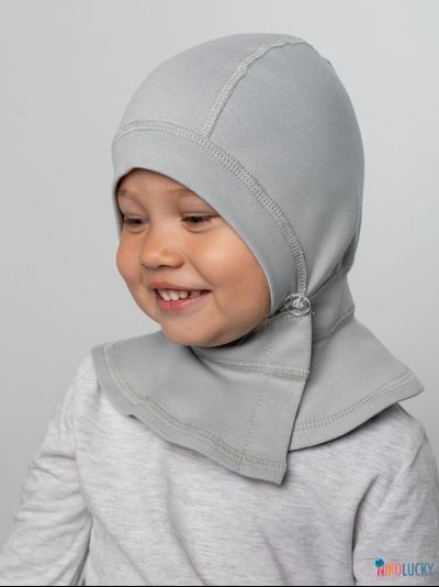 Шапка-шлем 24301-01 95%хлопок 5%лайкра, серый 44-46