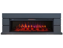 Линейный электрокамин Норд графит с очагом FreeSpace 60 LED FX QZ