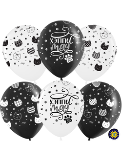 Шар 30 см "Хэппи Мяу" Котики