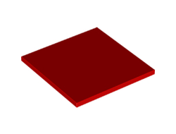 Tile 6 x 6 with Bottom Tubes, Red (10202 / 6192007)