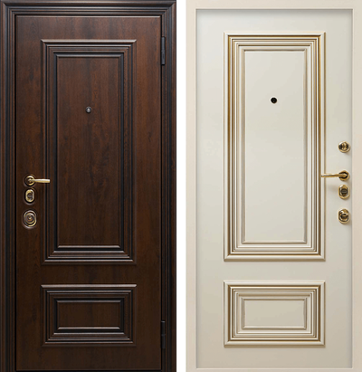 СТАЛЬНАЯ ЛИНИЯ®.БЕЛАРУСЬ. ПОЛО 100У (ЧЕТЫРЕХКОНТУРНАЯ)/ ТЕРМОРАЗРЫВ/ SteelTex ДУБ ТЕМНЫЙ С ЧЕРНОЙ ПАТИНОЙ/ SteelLak СЛОНОВАЯ КОСТЬ С ЗОЛОТОЙ ПАТИНОЙ. ВЫСОКИЙ УРОВЕНЬ ЗАЩИТЫ ОТ ШУМА.