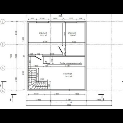 Двухэтажный каркасный дом с двумя спальнями 85м² (SK65)